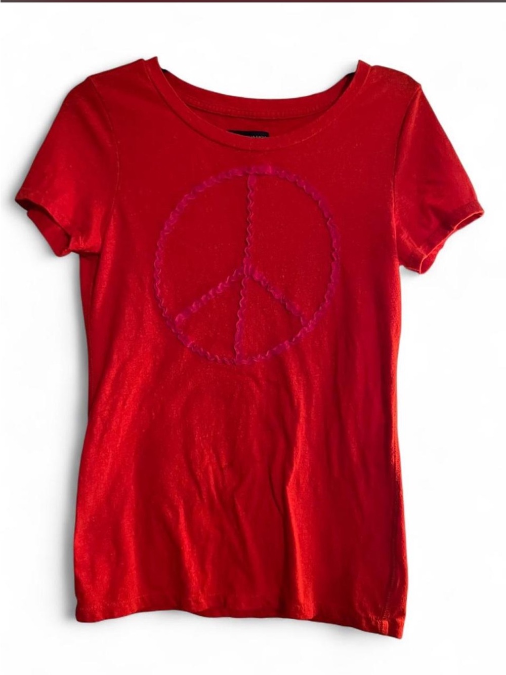 Vintage Y2K Red Peace Graphic Short-Sleeve Tee